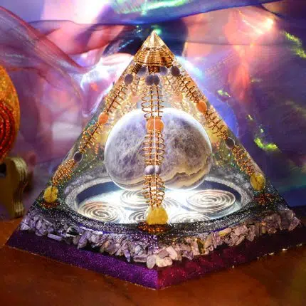 CHAKRA✧COLOR✧ガネーシャ神✧オルゴナイト 7 Chakra Onyx Crystal Orgone Pyramid, Organite Pyramid