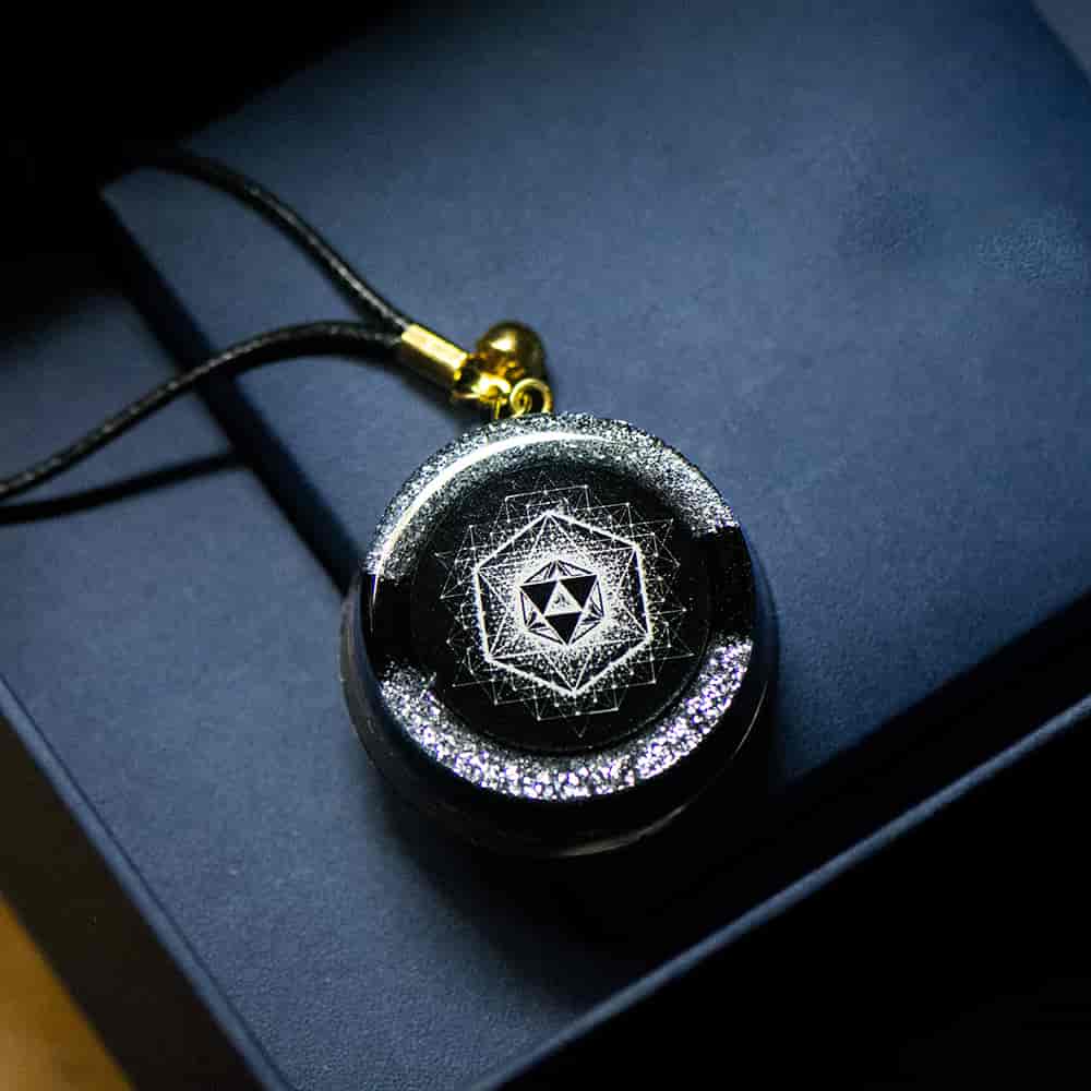 64 Star Tetrahedron Grid & Merkaba Orgone Pendant Handmade Amulet